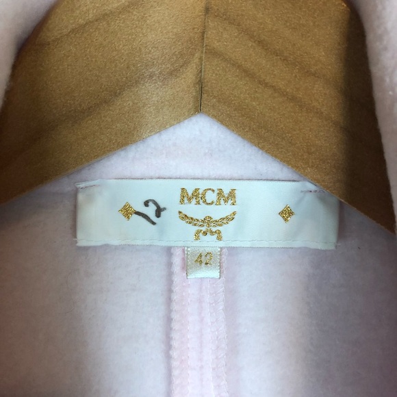 MCM Fleece Gold Trim Pastel Pink Sweatsuit Jacket - Picture 5 of 8